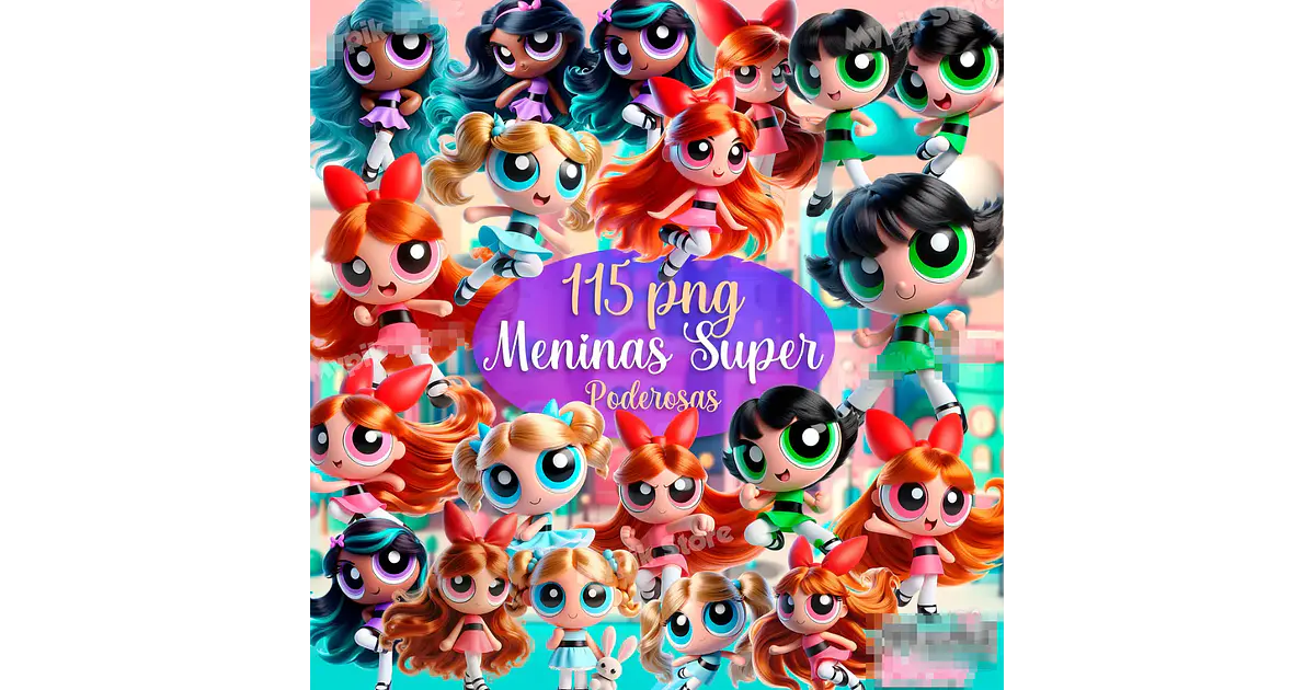 Kit Digital Meninas Super Poderosas em Png