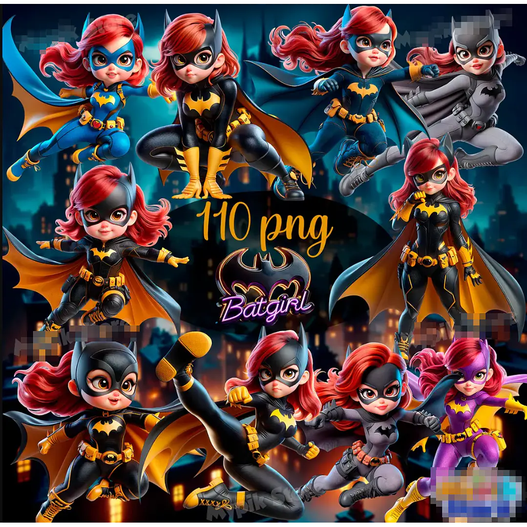 Kit Digital BatGirl em Png 1