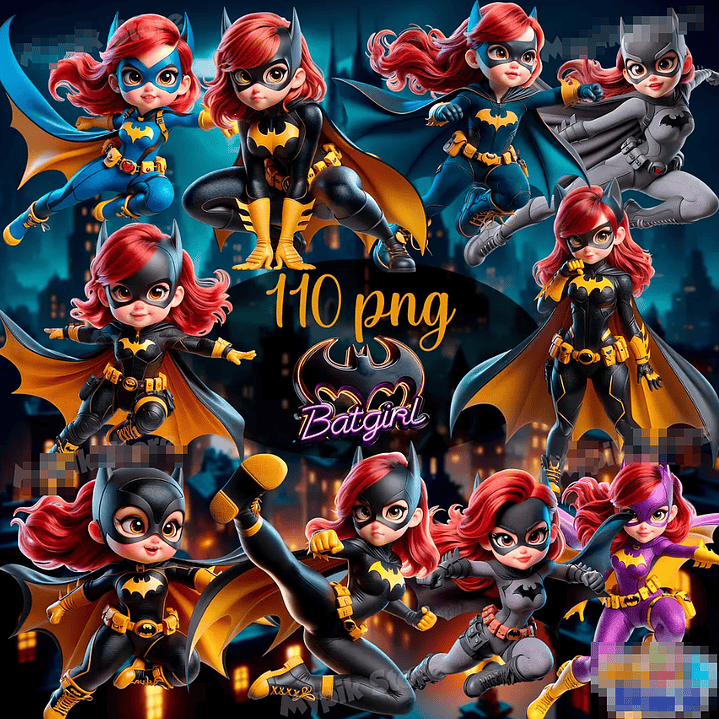 Kit Digital BatGirl em Png 1