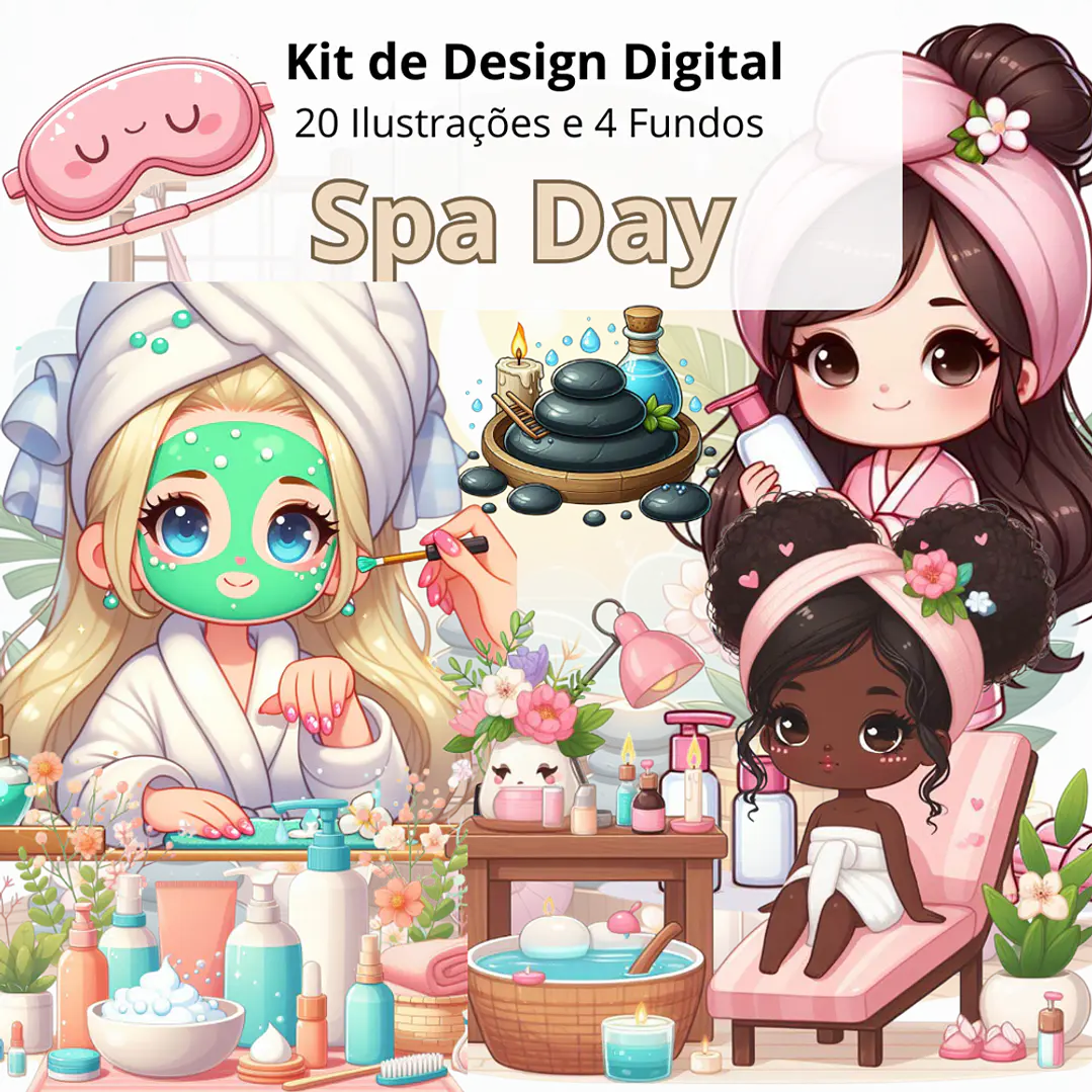 Kit Digital Spa Day em Png 1