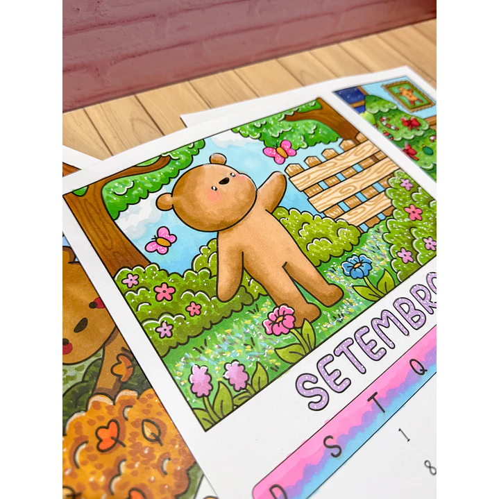 Kit Digital Calendário para Colorir Bobie Goods 2026 em Png  1