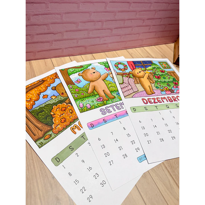 Kit Digital Calendário para Colorir Bobie Goods 2026 em Png  4