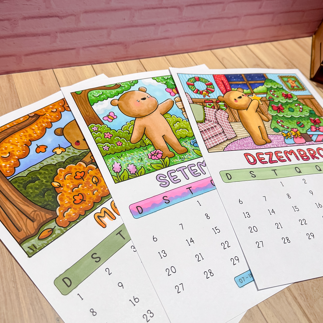 Kit Digital Calendário para Colorir Bobie Goods 2026 em Png  4