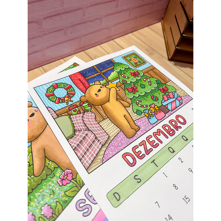 Kit Digital Calendário para Colorir Bobie Goods 2026 em Png  6