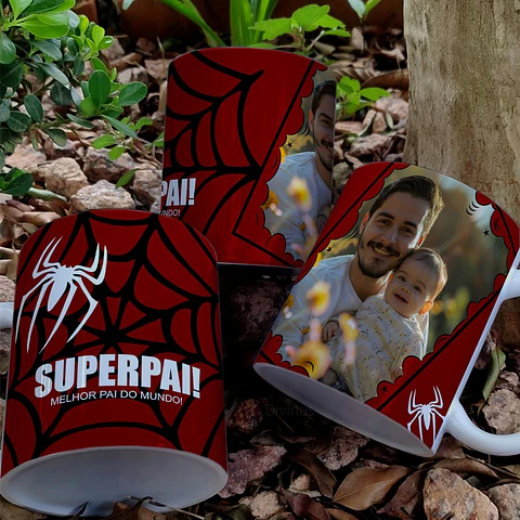 8 Artes para Caneca Dia dos Pais Heróis Arquivo Editável 