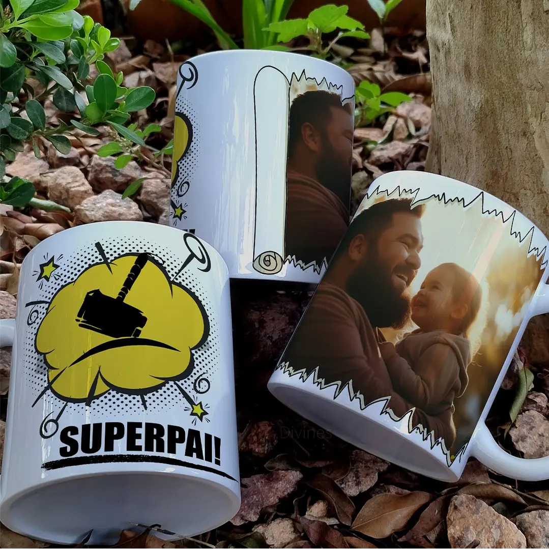 8 Artes para Caneca Dia dos Pais Heróis Arquivo Editável  3