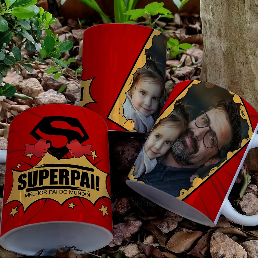 8 Artes para Caneca Dia dos Pais Heróis Arquivo Editável  5
