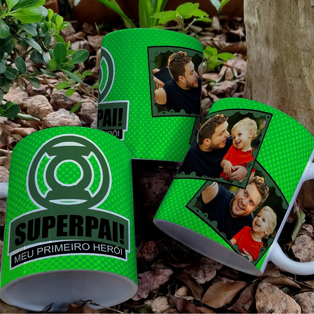 8 Artes para Caneca Dia dos Pais Heróis Arquivo Editável  6