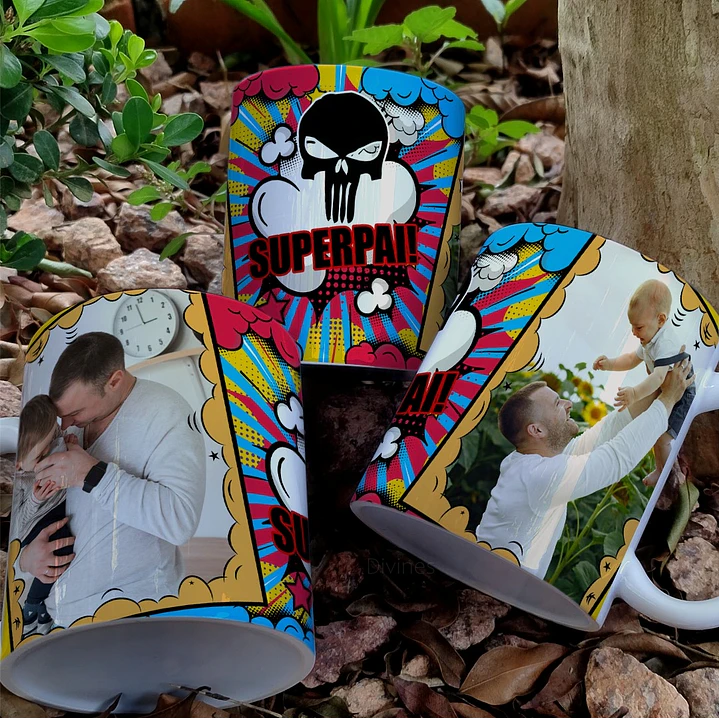 8 Artes para Caneca Dia dos Pais Heróis Arquivo Editável  8