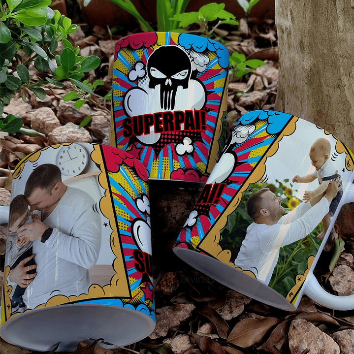 8 Artes para Caneca Dia dos Pais Heróis Arquivo Editável  8