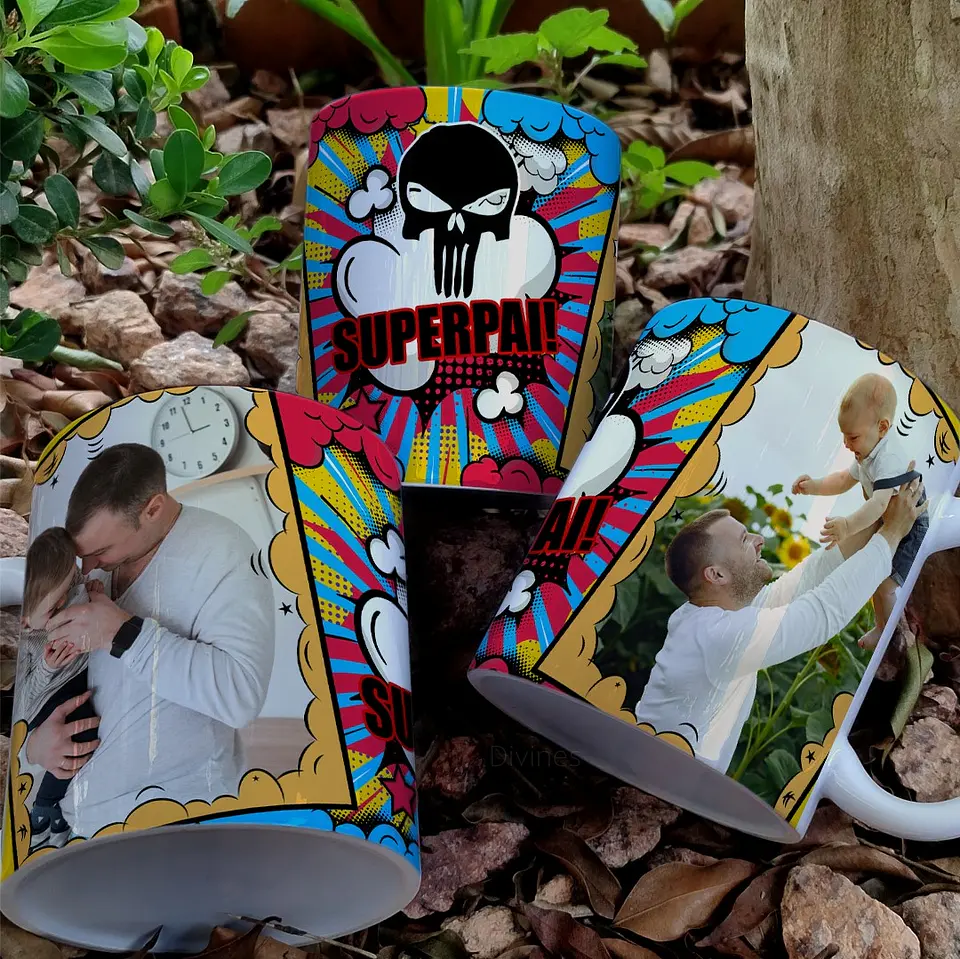 8 Artes para Caneca Dia dos Pais Heróis Arquivo Editável  8