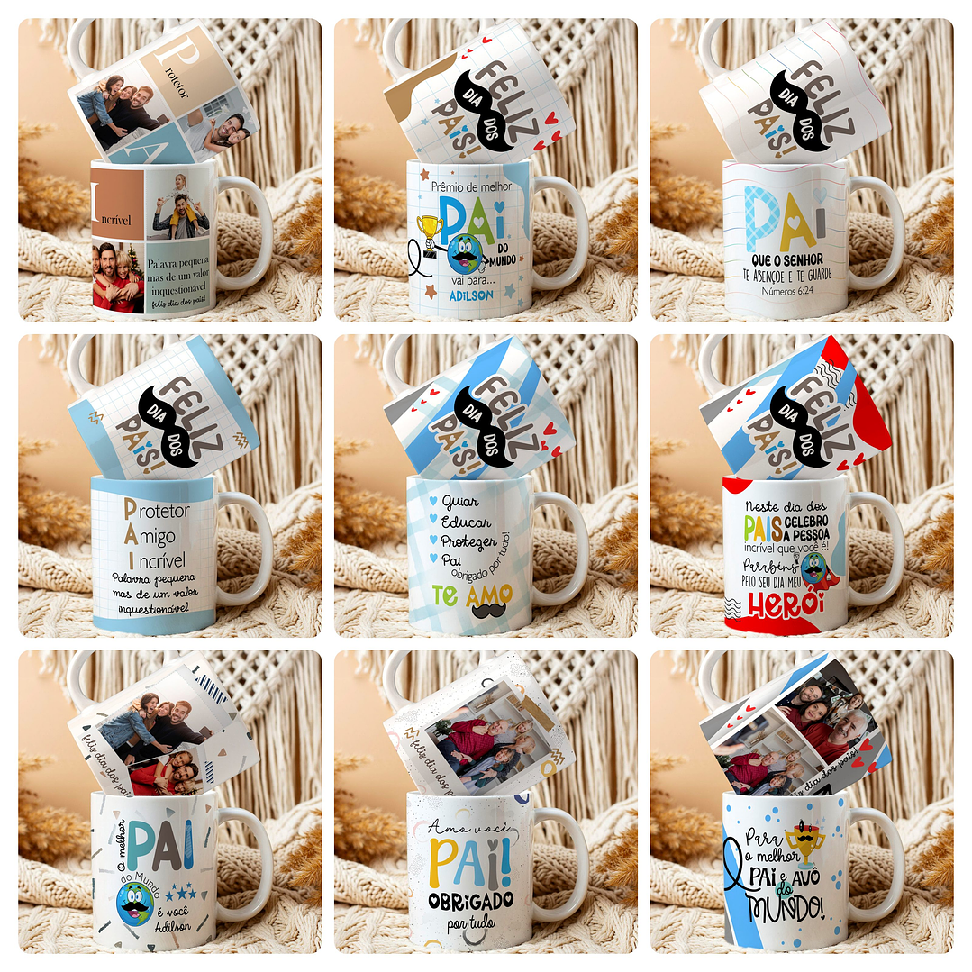 26 Artes para Caneca Dia dos Pais Arquivo Editável  1