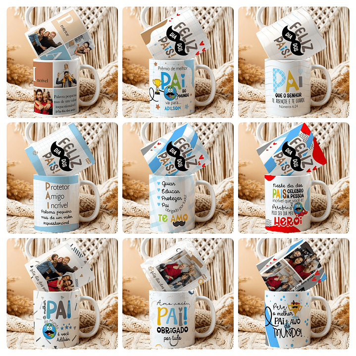 26 Artes para Caneca Dia dos Pais Arquivo Editável  1