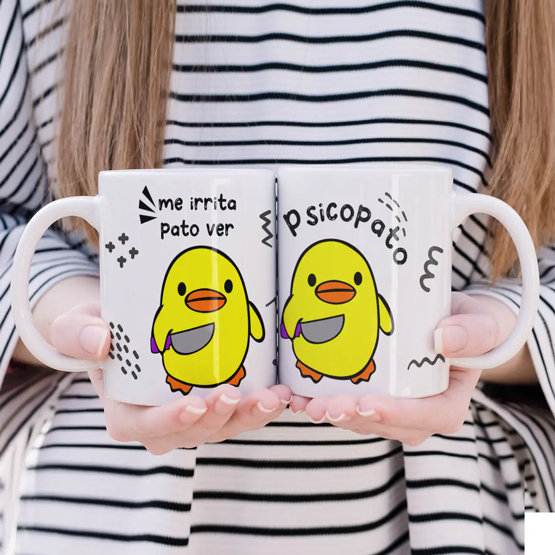 Arte Caneca Me irrita pato ver Psicopatos Arquivo Editável 1