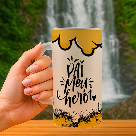 8 Artes para Caneca Dia dos Pais Chopp Arquivo Editável 
