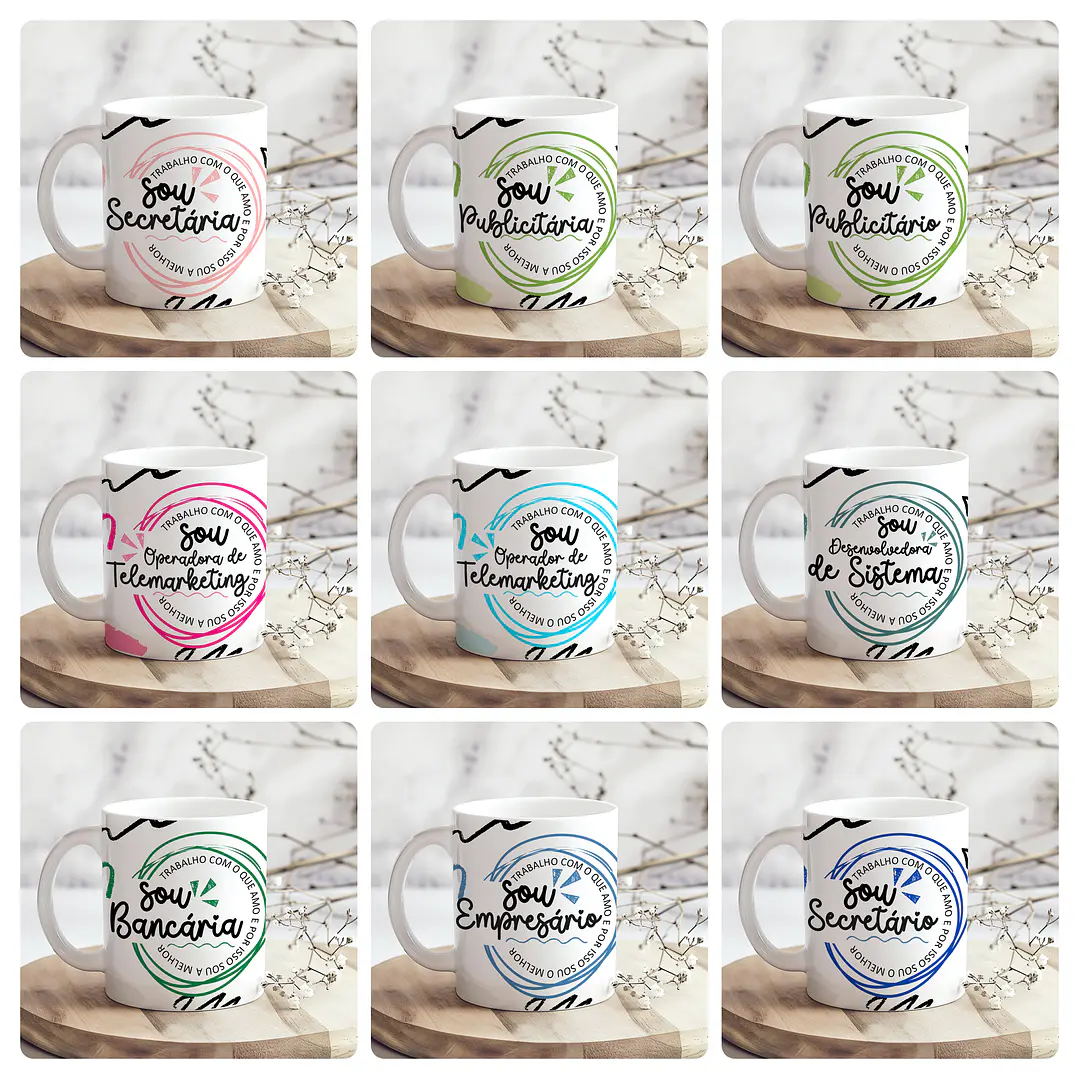 28 Artes para Caneca Profissões Arquivo Editável 2