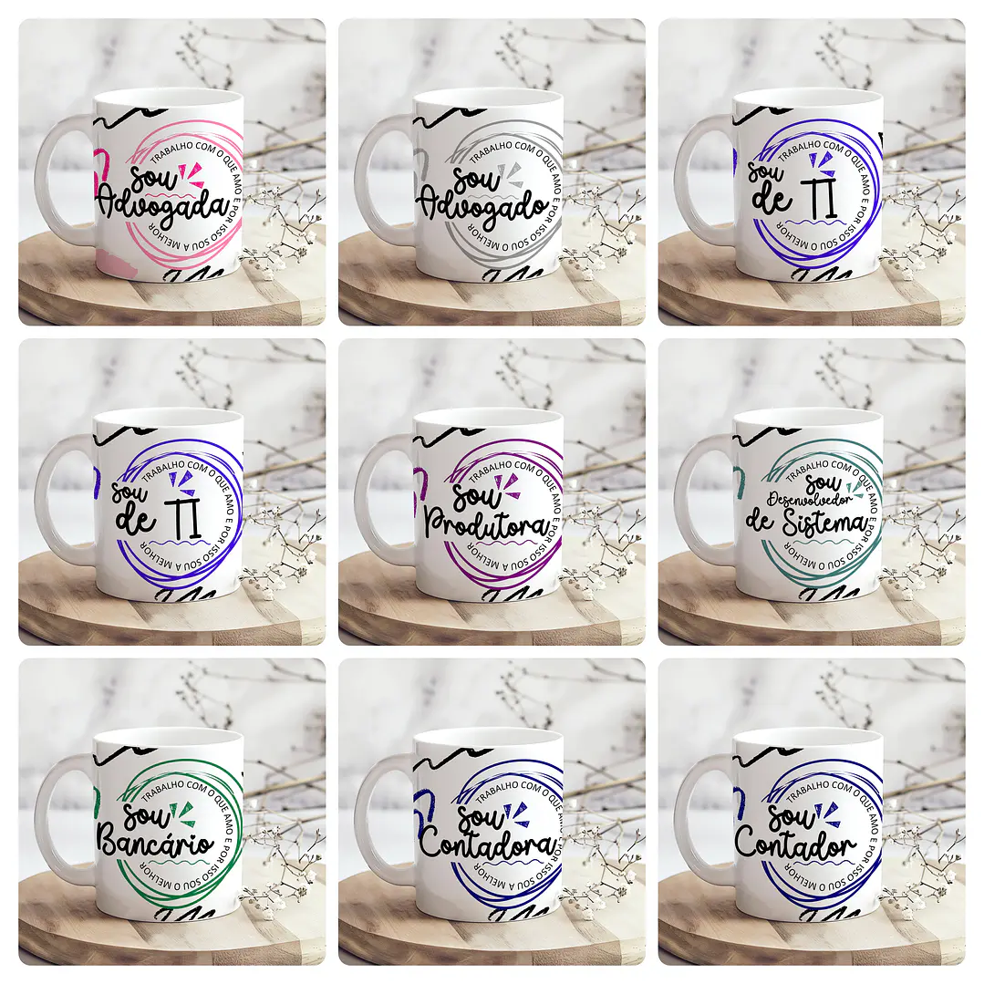 28 Artes para Caneca Profissões Arquivo Editável 3