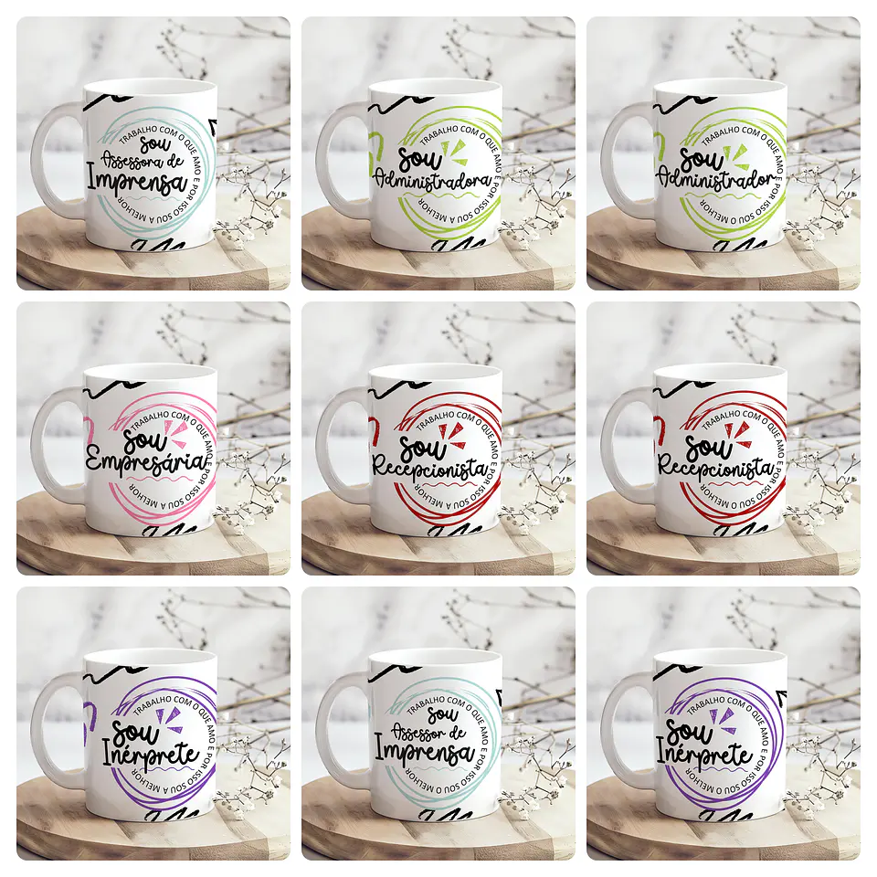 28 Artes para Caneca Profissões Arquivo Editável 4