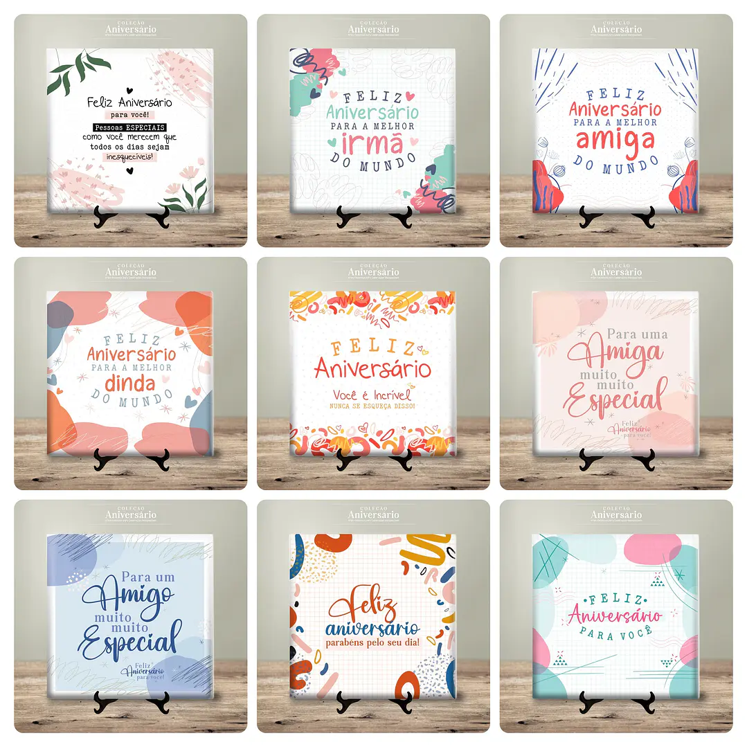 48 Artes para Caneca e Azulejo Feliz Aniversário Arquivo Editável  3