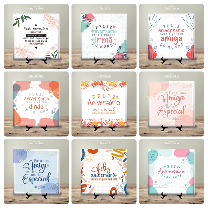 48 Artes para Caneca e Azulejo Feliz Aniversário Arquivo Editável  3