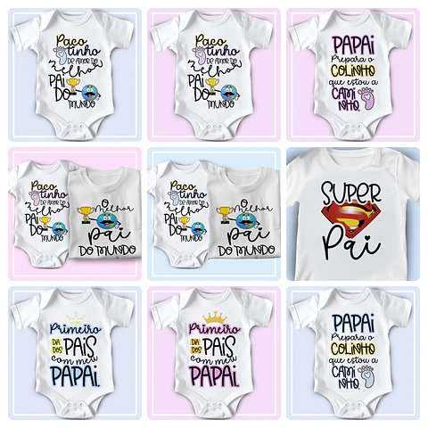 13 Artes para Camisa e Body Pais e Filhos Arquivos Editáveis