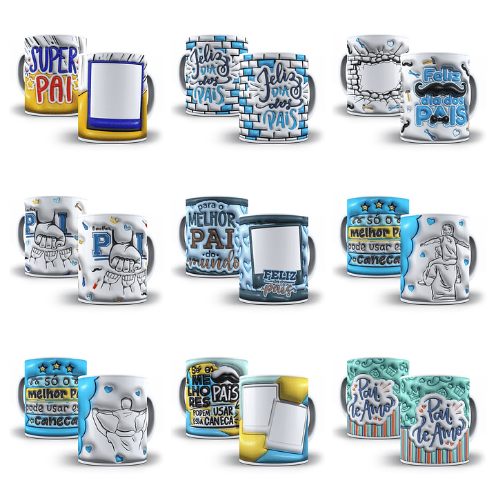 13 Artes para Caneca Dia dos Pais Inflados Arquivo em Png  1