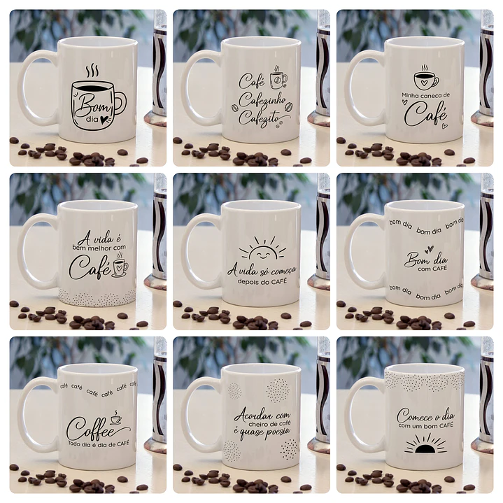 15 Artes para Canecas Frases Café Arquivo em Png  2