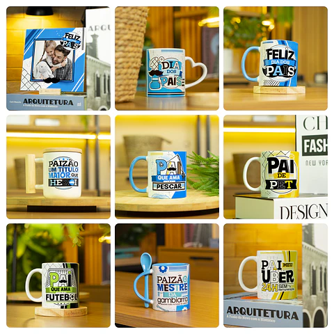 24 Artes para Caneca Dia dos Pais Arquivo em Jpg