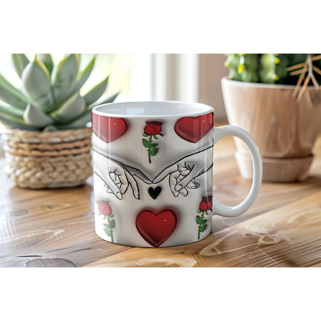 6 Arte para Caneca Dia dos Namorados Love Amor em 3d Arquivo em Jpg 1