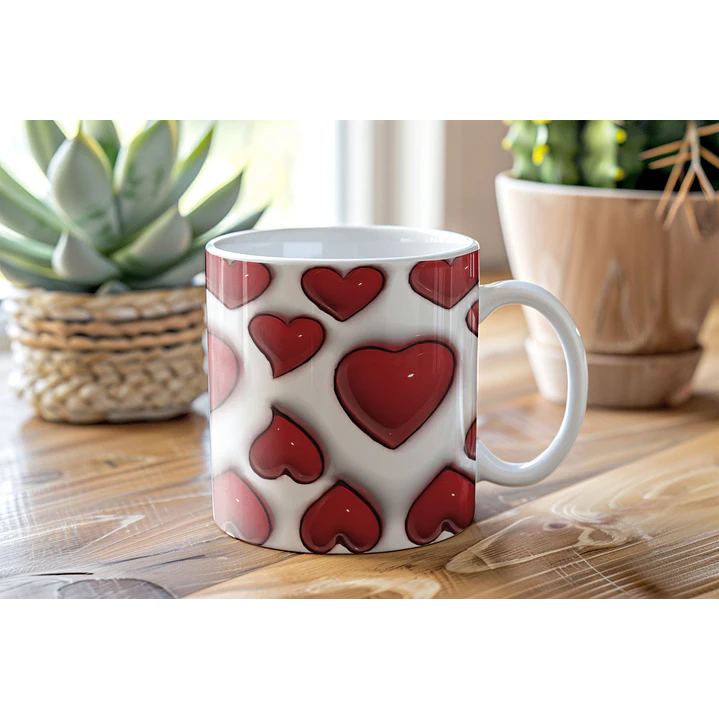 6 Arte para Caneca Dia dos Namorados Love Amor em 3d Arquivo em Jpg 3
