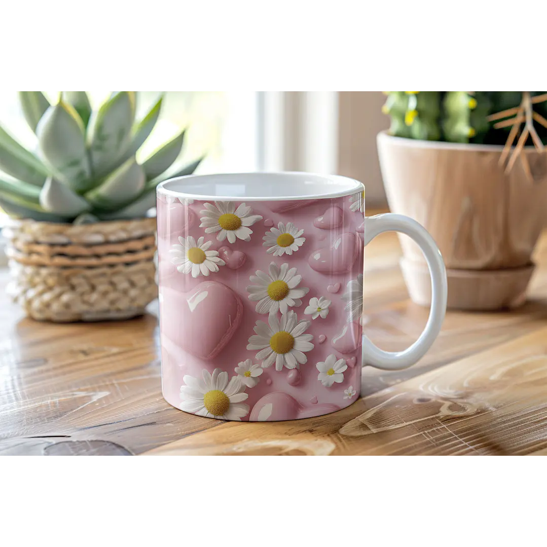 6 Arte para Caneca Dia dos Namorados Love Amor em 3d Arquivo em Jpg 4