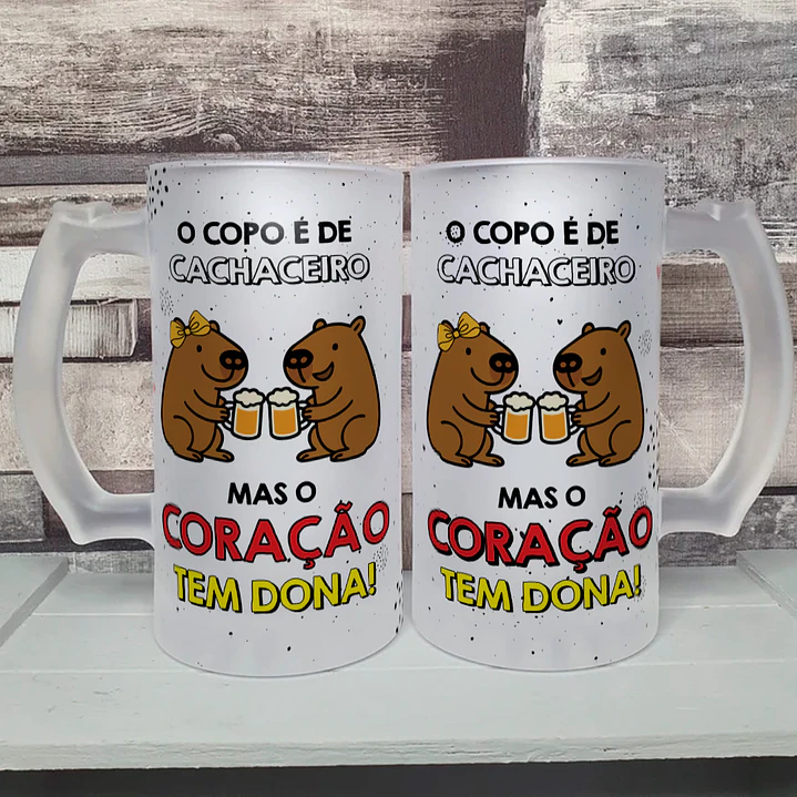 6 Arte para Copo Chopp Capivara Frases Arquivo Editável  1