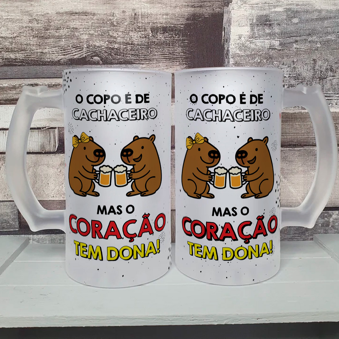 6 Arte para Copo Chopp Capivara Frases Arquivo Editável  1