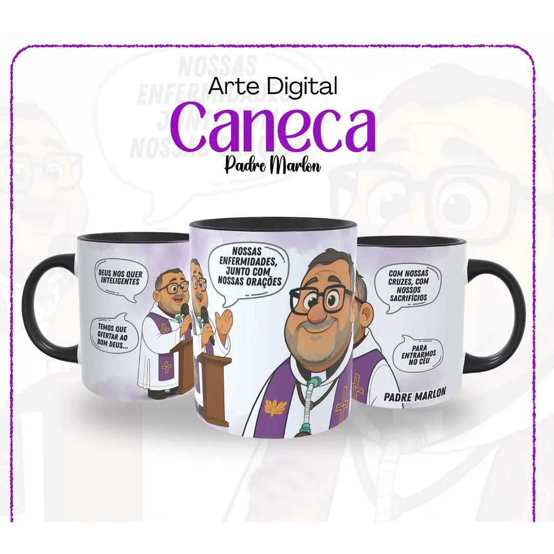 8 Artes para Caneca Santinhos Católicos Arquivo em Jpg  6