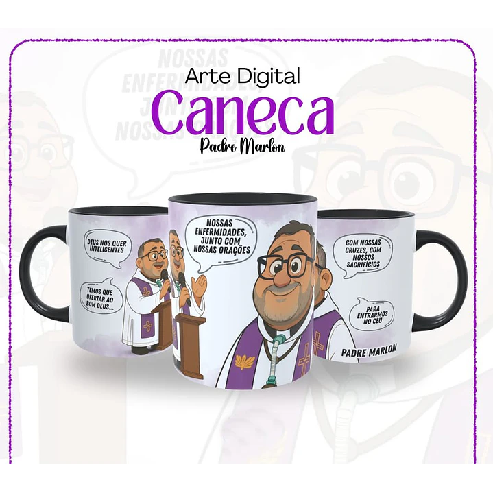 8 Artes para Caneca Santinhos Católicos Arquivo em Jpg  6