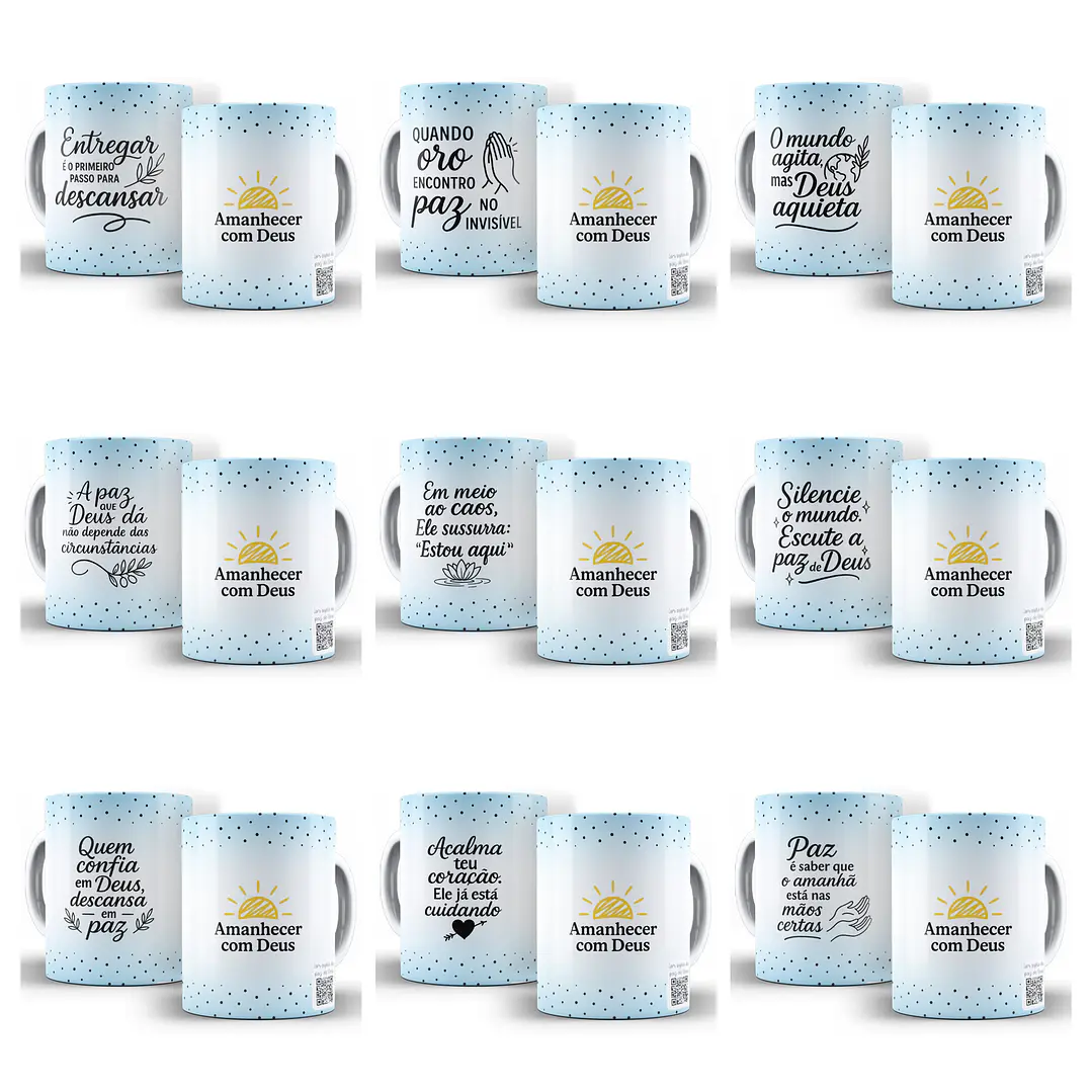 10 Artes para Caneca Amanhecer com Deus Arquivo Editável  1