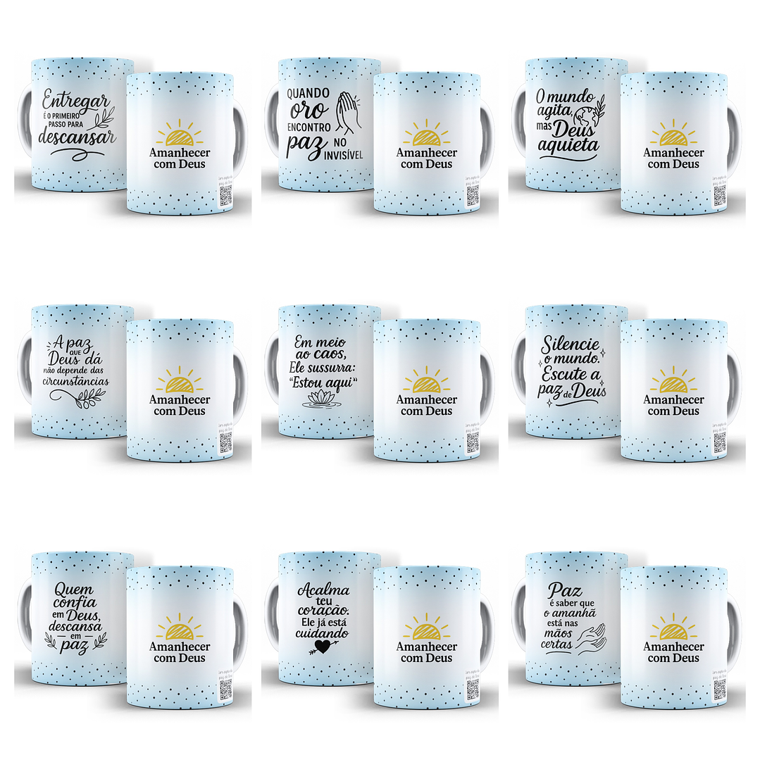 10 Artes para Caneca Amanhecer com Deus Arquivo Editável  1