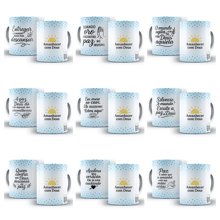 10 Artes para Caneca Amanhecer com Deus Arquivo Editável  1