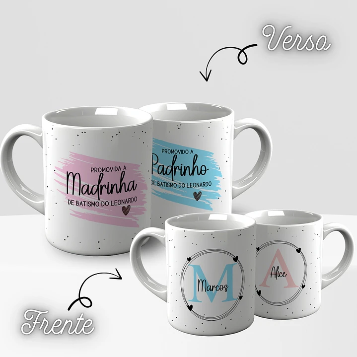 10 Artes para Caneca Convite para Padrinhos  Minimalista Arquivo Editável  3