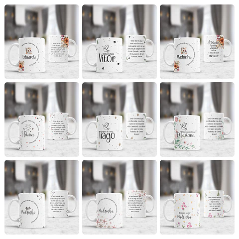 10 Artes para Caneca Crisma Padrinhos e Crismandos Arquivo Editável