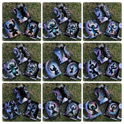 10 Artes para Caneca Stitch Black Arquivo Editável 