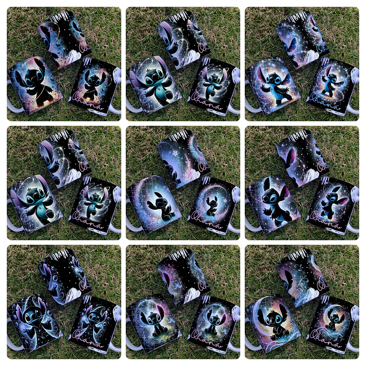 10 Artes para Caneca Stitch Black Arquivo Editável  1