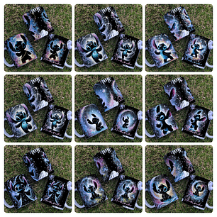 10 Artes para Caneca Stitch Black Arquivo Editável 