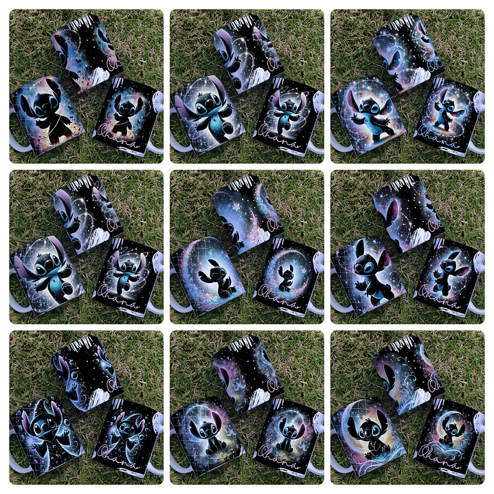 10 Artes para Caneca Stitch Black Arquivo Editável  1