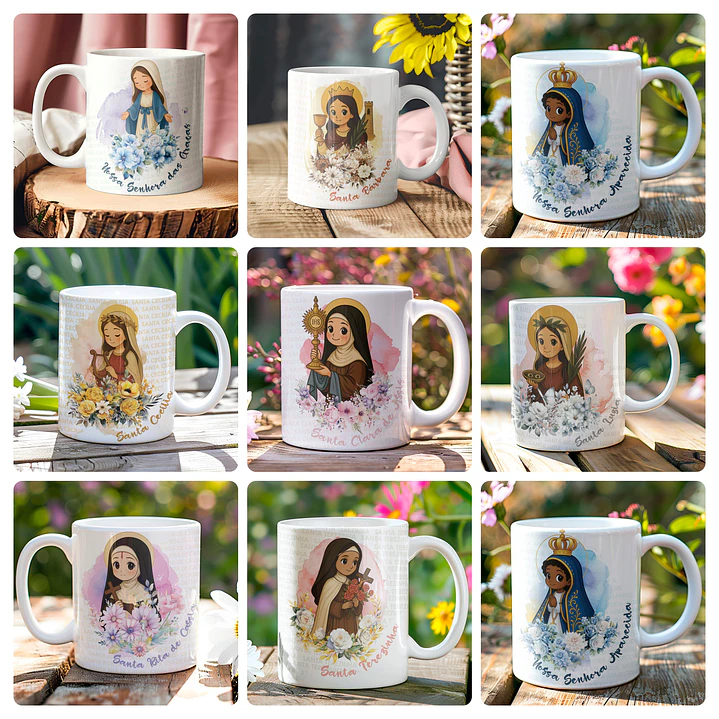 16 Artes para Caneca Santinhos Arquivo em Jpg 1