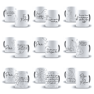 24 Artes para Caneca Dia dos Pais Minimalista Arquivo em Jpg