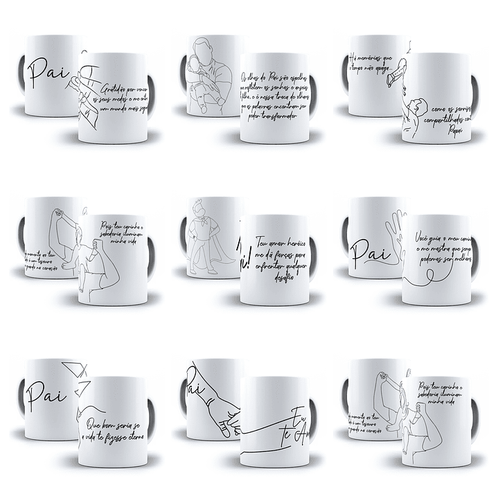 24 Artes para Caneca Dia dos Pais Minimalista Arquivo em Jpg 2