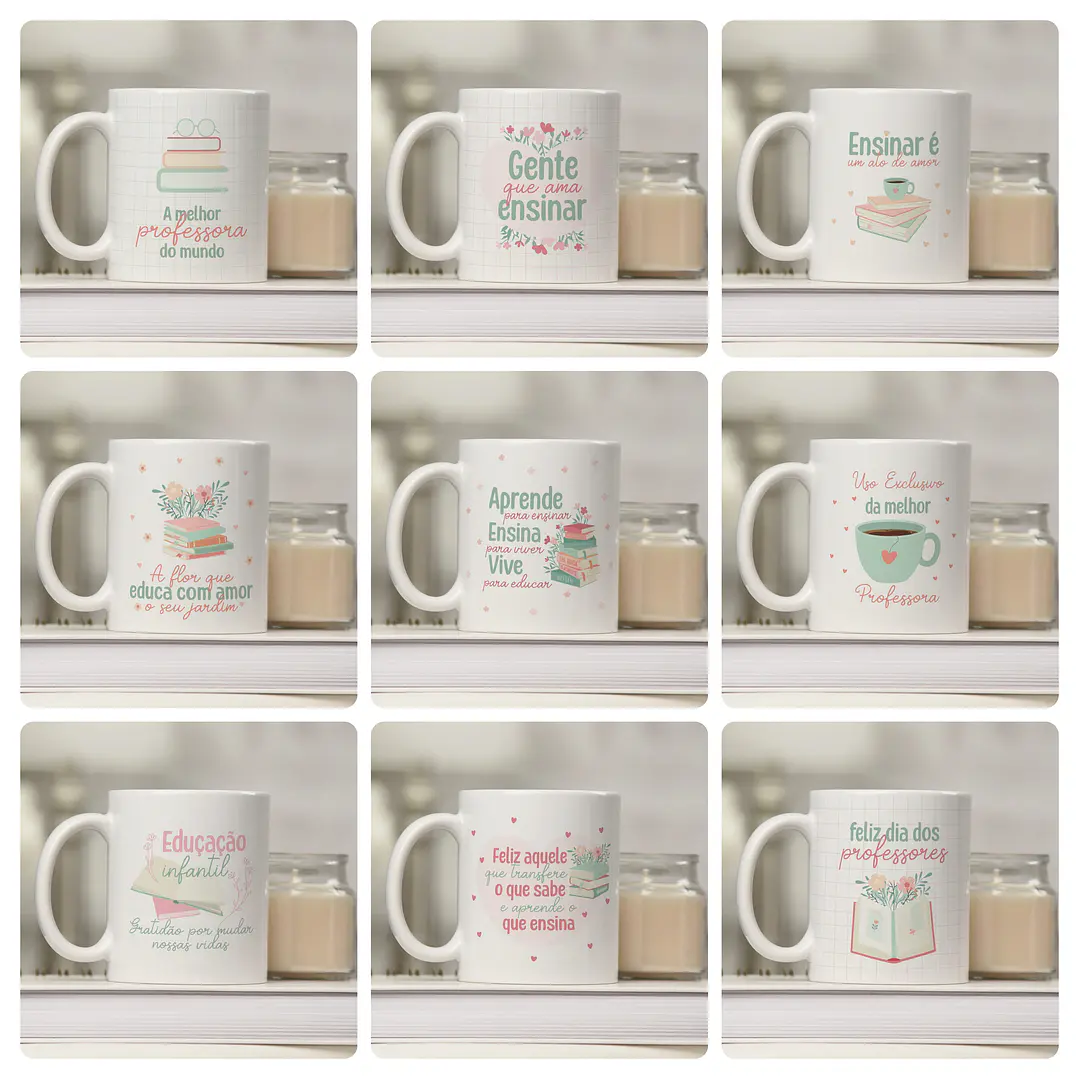 25  Artes para Caneca Dia dos Professores Arquivo Editável 1