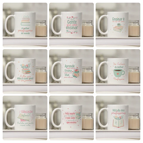 25  Artes para Caneca Dia dos Professores Arquivo Editável