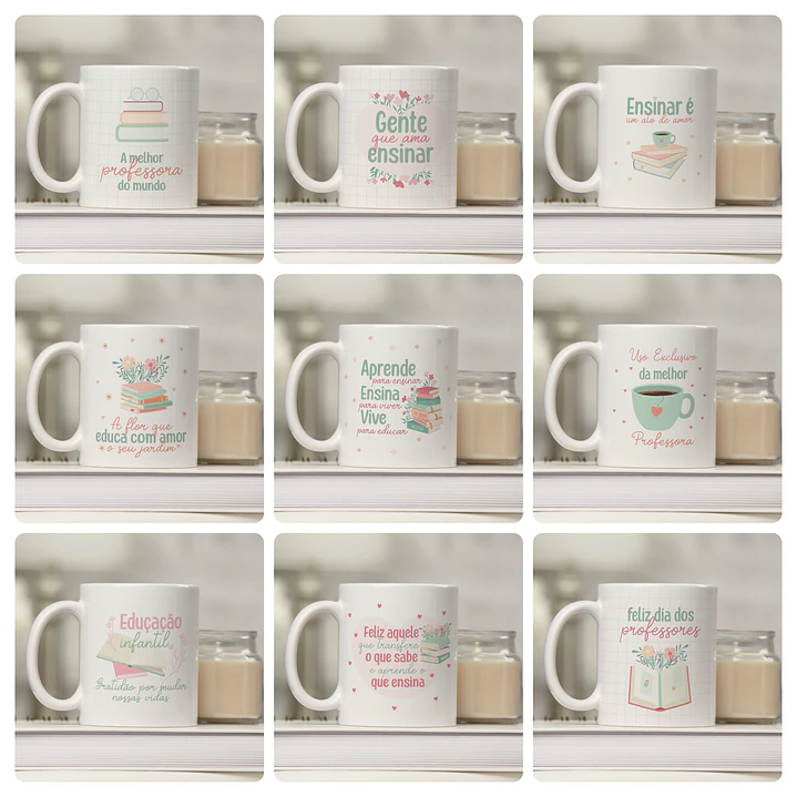 25  Artes para Caneca Dia dos Professores Arquivo Editável 1